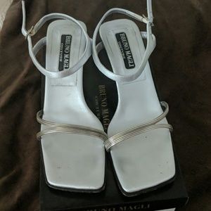 Silver Bruno Magli Sandals.